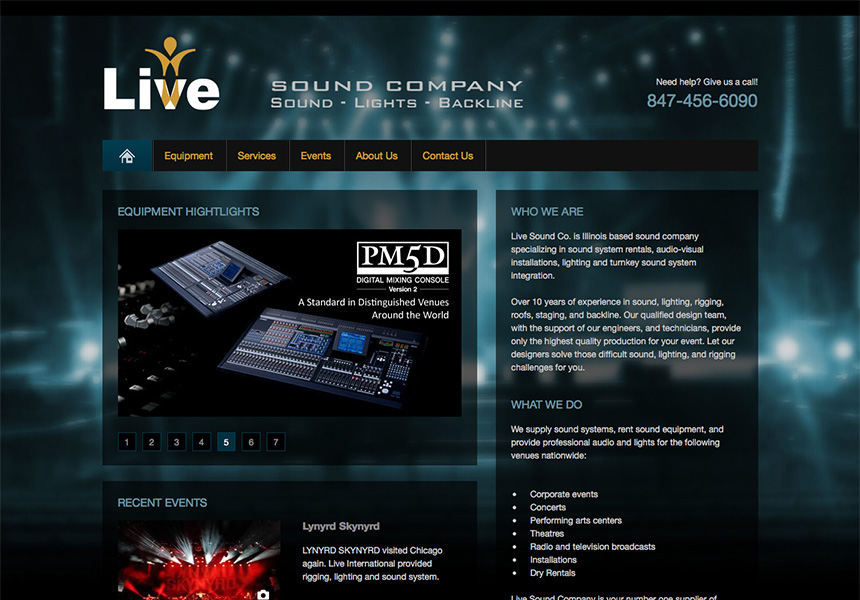Live Sound Company Chicago Web Design