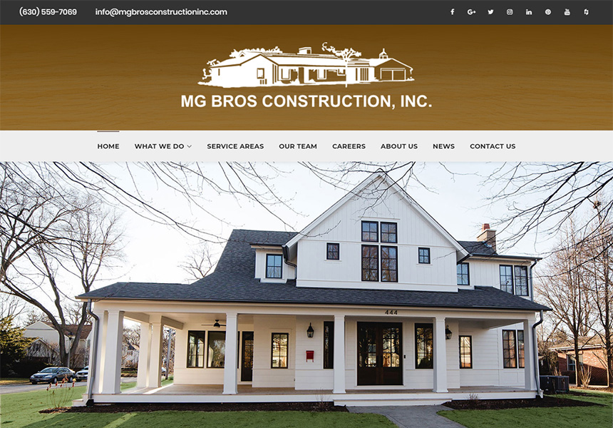 MG BROS Construction Chicago Web Design
