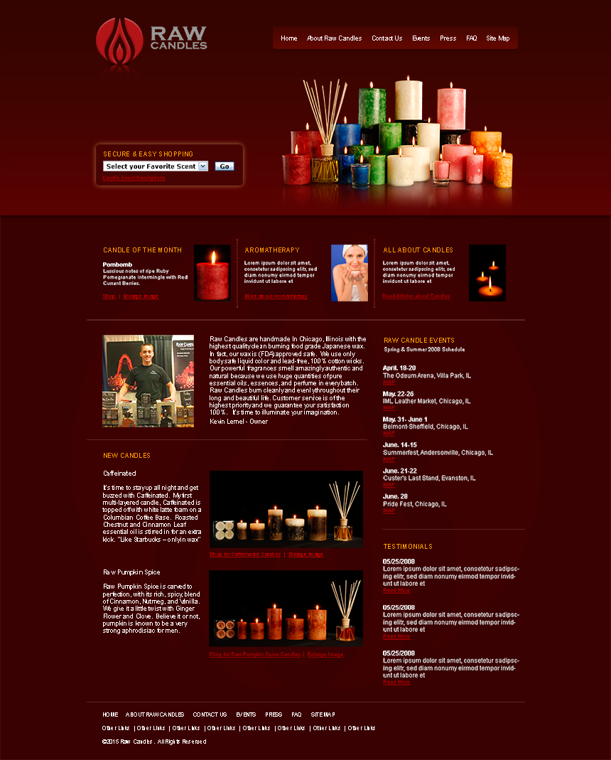 Raw Cadles Chicago Web Design