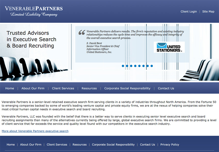 Venerable Partners Chicago Web Design